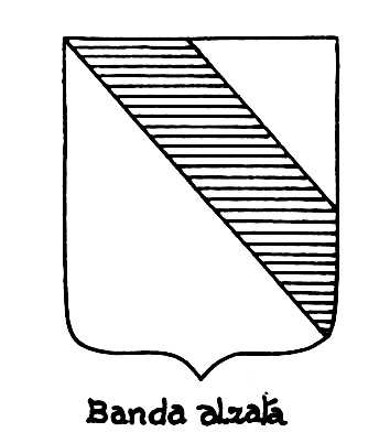 Image of the heraldic term: Banda alzata